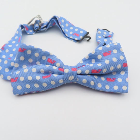 Vineyard Vines Other - Vineyard Vines Bow Tie Blue Polka Dot Whale 2" Wide Pre Tied Silk Boys NEW